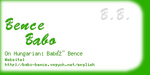 bence babo business card